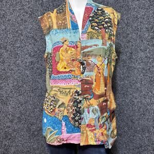 Vtg Gail Garner Unique Artsy Vest Med Colorful Statement Eclectic Boho Global